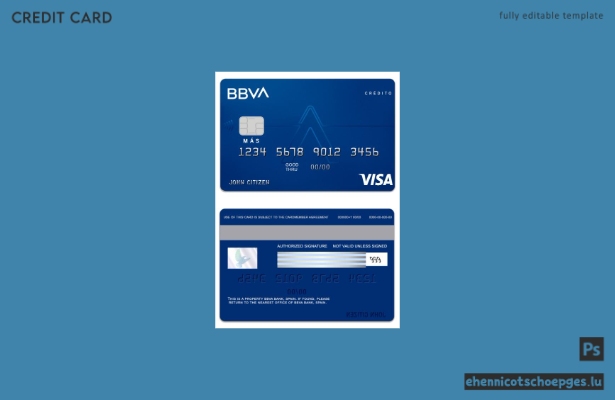Beispielvorschau der spanischen BBVA Bank Visa-Kreditkarte